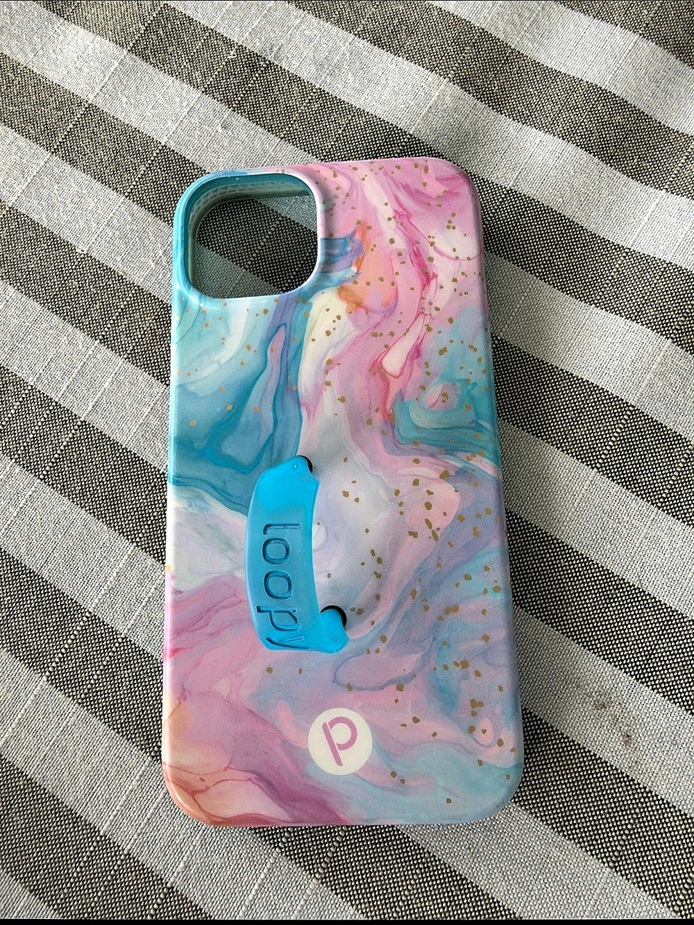 Loopy Abstract Marbled iPhone 15 Case Pink & Blue Like New